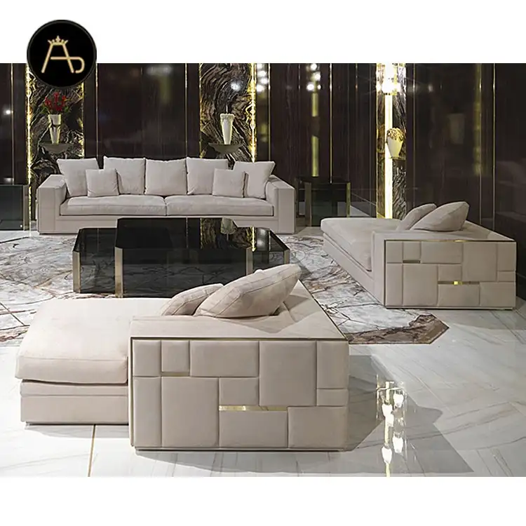 Sofá Seccional de lujo para sala de estar, conjunto de sofás modernos de marca italiana, color rosa, de cuero auténtico, estilo europeo