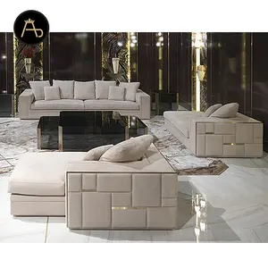 Phong Cách Hiện Đại Sang Trọng Phân Đoạn Sofa Da Chính Hãng Phong Cách Châu Âu Sofa PHÒNG KHÁCH Nội Thất Nhóm Sofa Đặt Màu Hồng Ý