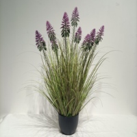 Tanaman Lavender Buket Bunga Plastik Tahan UV Tahan Api Dekorasi Pernikahan Rumah Realistis Lembut Serbaguna