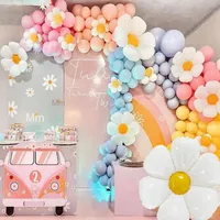 Kustom permen berwarna bunga matahari Daisy aluminium Foil balon pesta ulang tahun foto dekorasi grosir krisan