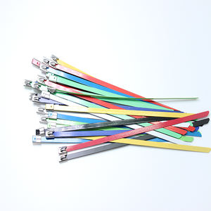 الفولاذ المقاوم للصدأ المعادن الكرة قفل سلم نوع PVC المغلفة كابل العلاقات - Product Image 4