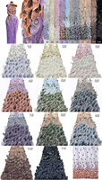 Nouvelle Tendance Luxe Oman Mariage Tissu Dentelle Fleurs 3D Perles Lourdes avec Paillettes Tissu Dentelle pour Maille Française Paillettes Dentelle