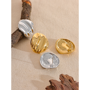 Boucles <span class=keywords><strong>d</strong></span>'oreilles clous géométriques rondes brillantes en acier inoxydable 316L JINYOU 973, anti-allergiques, métal simple, bijoux quotidiens - Product Image 4