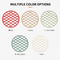 Sous-verre antidérapant en silicone résistant à la chaleur et imperméable ; Tapis de protection de table de style nordique américain pour la maison, pour bols/plats - En stock