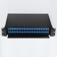 Meilleur prix 2U 19 pouces Boîtier de terminaison fibre optique à montage en rack coulissant SC/UPC FOPP 48 ports Panneau de brassage fibre optique TCP