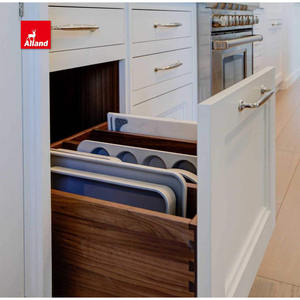 Armoire de cuisine en noyer avec cadre encastré de qualité supérieure, style shaker, finition teintée, avec poignées, luxe <span class=keywords><strong>et</strong></span> dessus blanc - Product Image 3