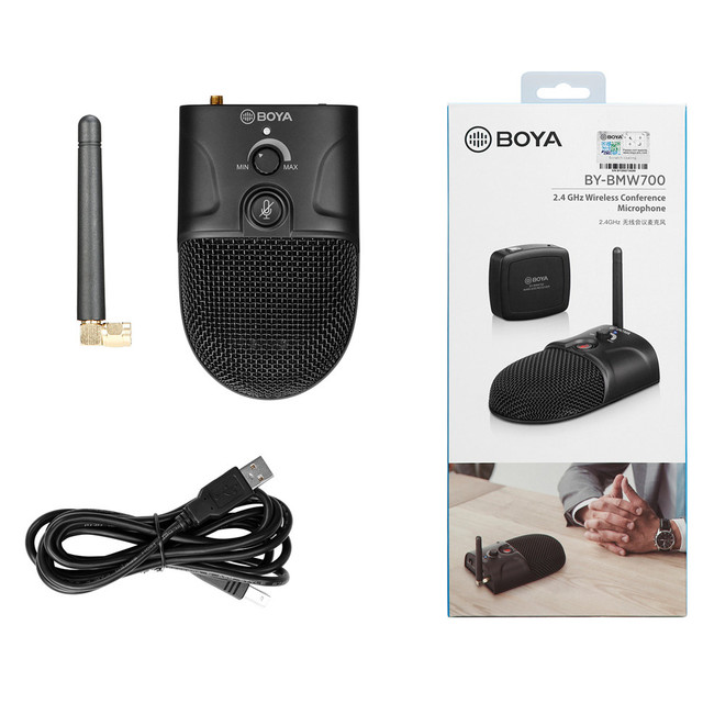 BOYA BY-BMW700 OEM Omnidirectional 2.4GHz USB Desktop Wireless Microphone for Video Conferencing Camera Recording