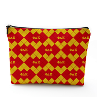 Trousse de Maquillage Portable à Fermeture Éclair avec Imprimé Argyle Lettres Grecques Chi Eta Phi pour Usage Quotidien