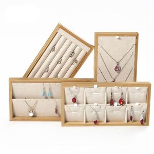 Luxury Wooden <b>Small</b> Jewelry Velvet Leather Display Set Organizer Stackable Ring Holder <b>Trays</b> Necklace - Product Image 1