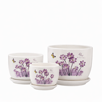 Pot de fleurs en céramique de style chinois, écologique, petit, pour décoration intérieure et extérieure, avec trou de drainage, en porcelaine, pour jardin, OEM
