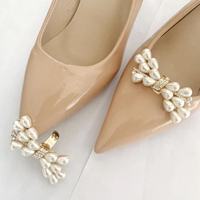 Clips de chaussures en perles et nœuds, boucles de chaussures en cristal, ornements de chaussures détachables pour talons hauts, accessoires de décoration de chaussures de mariée