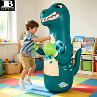 Sac de frappe gonflable dinosaure durable à rebond immédiat avec base, jouet d'éveil pour tout-petits pour le plaisir en intérieur et en extérieur