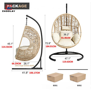 Sedia a cesto pendente esterna staccabile con balcone in Lazy Rattan singola sedia sospesa con giardino <span class=keywords><strong>terrazzo</strong></span> - Product Image 6