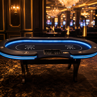 Table de poker pliable SUCCESSOR Casino LED pour 10 personnes, Texas Holdem, table de jeu professionnelle de luxe personnalisée avec matériaux haut de gamme