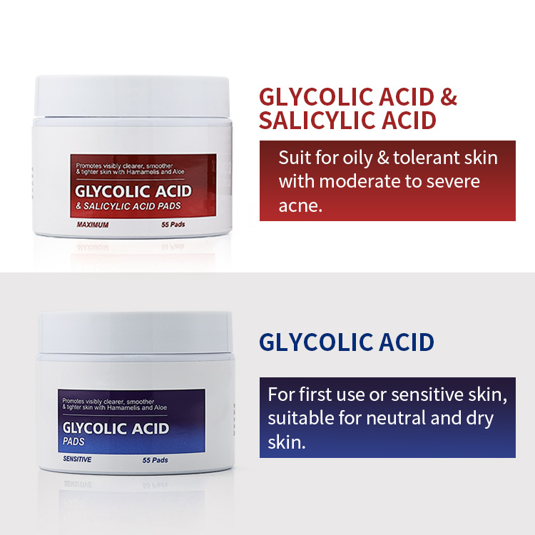 Фирменная марка, 55 тампонов, уход за лицом, против акне, гликолевая кислота, Хлопковые Тампоны, контроль жирности, салициловая кислота, гликолевая кислота