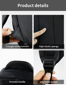 Mochila antirrobo para ordenador portátil para hombre, cierre <span class=keywords><strong>de</strong></span> cremallera, precio <span class=keywords><strong>de</strong></span> fábrica bajo, mochila escolar <span class=keywords><strong>de</strong></span> viaje <span class=keywords><strong>de</strong></span> negocios, impermeable, negro, rojo, azul, geométrico - Product Image 6