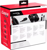 Headset gaming nirkabel HyperX Cloud 3 77Z46AA 77Z45AA Merah Hitam, headset gaming PC, earphone gaming dengan mikrofon
