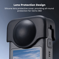 Película de Vidrio Templado para Pantalla Ultra HD K&F Concept con Cubierta Protectora de Lente de Silicona para DJI OSMO 360, Kit de Protector de Pantalla