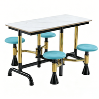 Vente en gros de cantines pliantes tout-en-un avec chaise et structure en métal doré noir antirouille