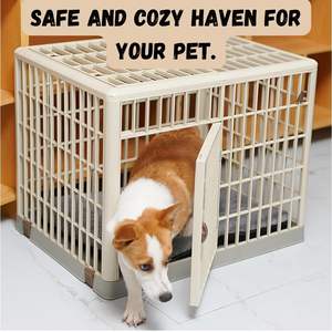 Precio de fábrica Caja de plástico para perros con ruedas + cerradura | Perrera de Interior para perros pequeños a medianos - Product Image 3