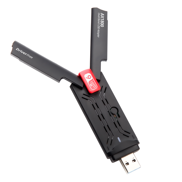 802.11AX WiFi6 1800Mbps USB3.0 External Wireless Dual Band 5GHz/2.4GHz Adapter in Stock High Gain 5dBi Antenna