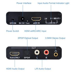 Adaptateur d'extracteur audio eARC vers <span class=keywords><strong>RCA</strong></span> pour fibre DTS Dolby Atoms AC3 LPCM Convertisseur audio <span class=keywords><strong>ARC</strong></span> 192Khz - Product Image 4