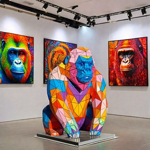 Benutzer definierte große Outdoor-Statue Einkaufs zentrum Riesen dekoration Skulpturen moderne Kunst Glasfaser Gorilla Känguru - Product Image 1