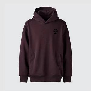 Sweat-shirt en coton à capuche oversize avec logo discret, coupe décontractée minimaliste, texture unique à faible saturation, couleur exclusive - Product Image 1