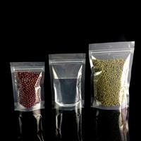 Sachet d'emballage autoportant en PE transparent imprimé en héliogravure pour produits secs, avec fermeture éclair refermable