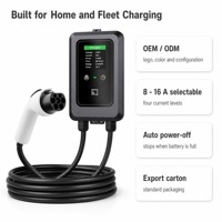 Pengisi Daya Dinding EV 7kW 32A, Stasiun Pengisian Daya Rumah AC Pintar, Konektor GB/T T1 T2, Kartu RFID, Layar LCD