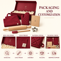Kit Cadeau Pâtissier Personnalisé avec Logo, Incluant Tablier, Gant de Four, Rouleau à Pâtisserie, Spatule, Emporte-pièces, Carnet de Recettes – Fournisseur de Cadeaux d'Entreprise