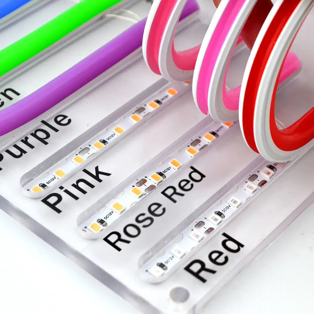 분리 된 실리콘 로프 스트립 커버 유연한 분할 12V 장식 광고 표지판 재료 RGB 램프 튜브 플렉스 Led 네온 빛