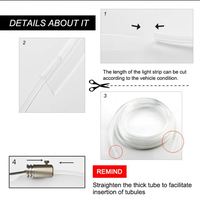 Bande lumineuse LED RGB pour l'intérieur de la voiture, fil néon, lumière ambiante en fibre optique, lumière d'ambiance sans fil avec contrôle par application pour la décoration de la voiture
