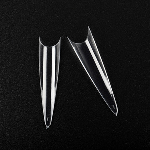 BQAN-uñas postizas acrílicas para salón de belleza, manicura Artificial de <span class=keywords><strong>bailarina</strong></span> de almendro, Stiletto, transparente Natural, cobertura media completa, 500 unidades - Product Image 5
