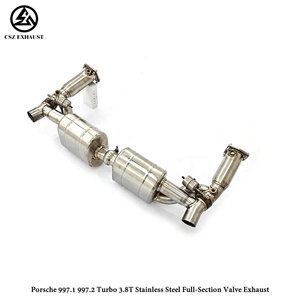 Sistema de Escape Completo CSZ con Válvulas para <span class=keywords><strong>Porsche</strong></span> <span class=keywords><strong>997</strong></span>.2 <span class=keywords><strong>Turbo</strong></span> 3.8T 2009-2012, Silenciador Trasero con Válvulas - Product Image 6