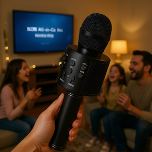Micrófono de karaoke Bluetooth todo en uno 5CORE con altavoz, micrófono inalámbrico portátil para entretenimiento en el hogar - Product Image 2