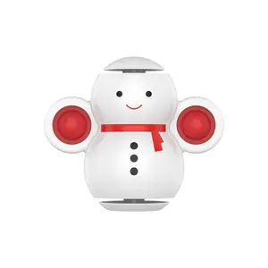 EE1091 Christmas Snowman Luminous Light Up Spinning Top Silicone Bubble Sensory Toys For Kids LED Snow Man Fidget Spinner