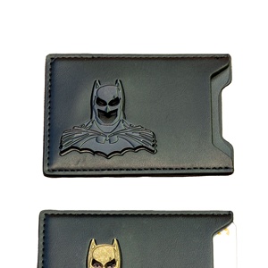 Portefeuille porte-cartes en cuir PU personnalisé pour hommes et femmes, pochette pour carte d'identité professionnelle avec motif <span class=keywords><strong>Batman</strong></span>, cadeau pour la fête des pères - Product Image 2