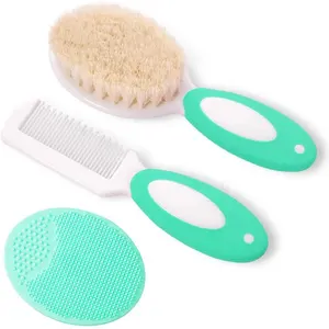 Wholesale silver baby children hairbrush the baby hair brush and comb set for newborns plastics