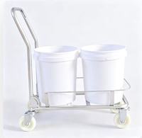 Carretilla Plegable para Cubos con Ruedas, Carro de Transporte con Ruedas de 5 Pulgadas, Carretilla Móvil para Cubos de Pintura y Agua