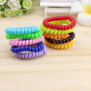 Élastiques à cheveux en résine plastique de couleur bonbon, en forme de cordon téléphonique, pour usage quotidien, couleurs assorties - Product Image 1