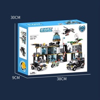 Ensemble de construction éducatif à assembler soi-même, équipe SWAT, blocs de construction de la ville, modèle de jouet de construction de la station de police, jouet en plastique ABS, 50 pièces, 5-7 ans