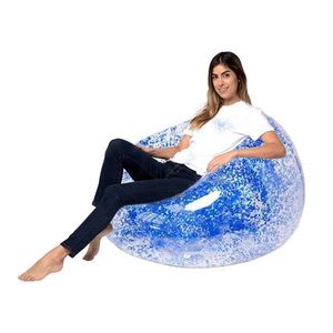 <b>Inflatable</b> Bean Bag <b>Sofa</b> 110x80 Cm Transparent Purple Glitter Soft Seat For Indoor Outdoor Use Adult Modern Design - Product Image 3