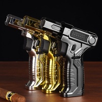 Briquet Torche Pistolet Moderne en Gros avec Flamme Bleue, Rechargeable USB et Rechargeable au Gaz Butane, Coupe-Vent