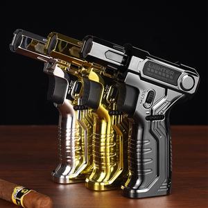 Encendedor de chorro de pistola en forma de pistola moderno al por mayor con llama azul a prueba de viento diseño recargable de gas <span class=keywords><strong>butano</strong></span> USB recargable - Product Image 6
