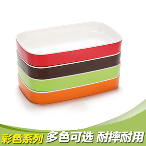 Assiette rectangulaire en mélamine avec finition imitation porcelaine pour barbecue, hot pot, plats froids et fêtes - Product Image 5