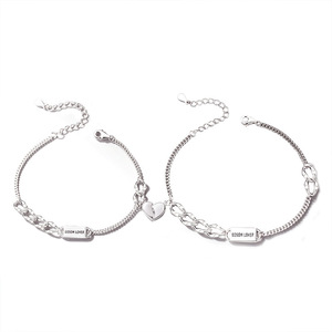 Chaîne en argent 925 pour hommes et femmes, chaîne en corde, vente en gros, chaîne en corde personnalisée, chaîne en corde unisexe noire et argentée, bracelet de couple - Product Image 1