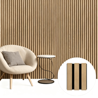 Panneau acoustique rainuré en placage de bois de qualité supérieure, MDF, fibre de polyester, écologique, certifié OEKO-TEX, 65 couleurs
