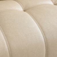 Canapé d'angle en cuir beige trois places avec appuie-tête réglable, mobilier de salon, vente en gros