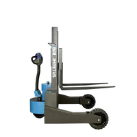 Chariot élévateur tout-terrain robuste pour extérieur, capacité 1,5 tonne, 12V 38Ah, avec gros pneus, transpalette électrique tout-terrain